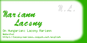 mariann lacsny business card